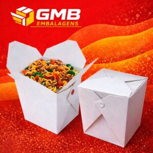 100 Embalagem Box Caixa Yakisoba Anti-vazamento - 500ml